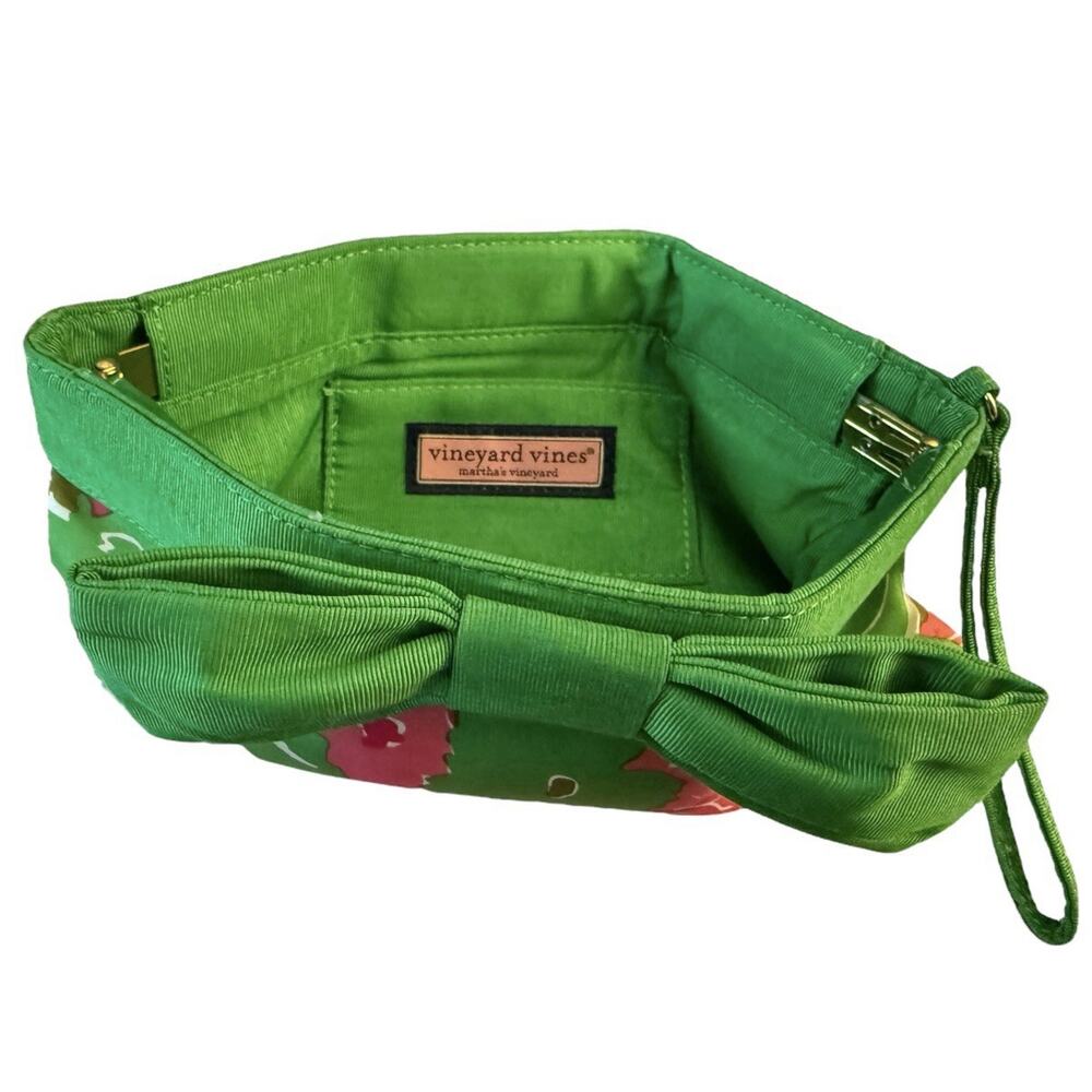 Vineyard Vines Tiny Bits Bow Hinge Clutch Pink Gr… - image 3